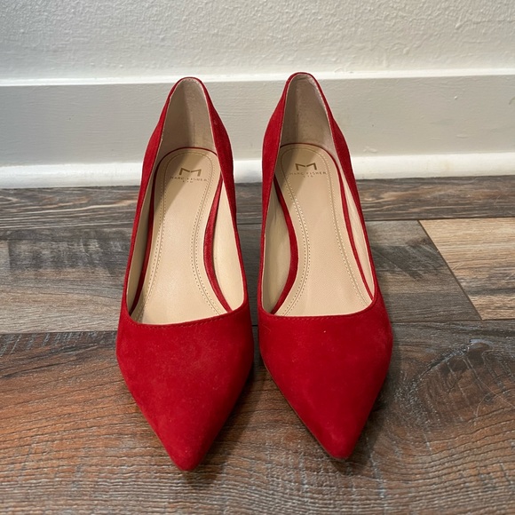 Marc Fisher Zala Red Suede Block Heel 6.5 - Picture 5 of 9